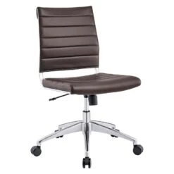 Other Armless Office Chair In Ribbed Vinyl Brown Finish -Othe Furniture Store 1500 1500 frame 0 1032
