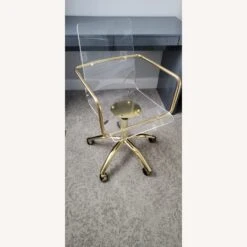 Clear Acrylic Desk Chair With Gold Trim