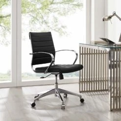 Other Office Chair In Mid Back Black Faux Leather -Othe Furniture Store 1500 1500 frame 0 1091