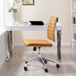 Other Armless Office Chair In Ribbed Vinyl Tan Finish -Othe Furniture Store 1500 1500 frame 0 1157
