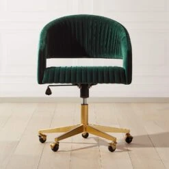 CB2 Channel Green Velvet Office Chair -Othe Furniture Store 1500 1500 frame 0 1228