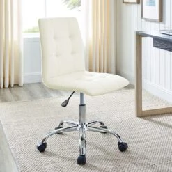 Other Office Chair In Mid Back White Faux Leatherette