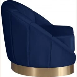 Other Chair In Shell-Shaped Navy Velvet Finish