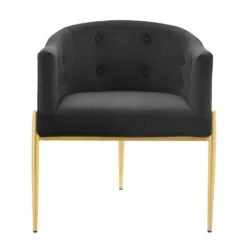 Other Accent Chair In Black Velvet W/ Chrome Gold Legs -Othe Furniture Store 1500 1500 frame 0 1292