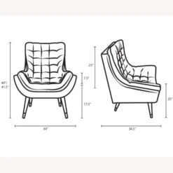 Other Lounge Chair In Button Tufted Green Velvet