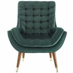 Other Lounge Chair In Button Tufted Green Velvet -Othe Furniture Store 1500 1500 frame 0 1407
