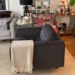 Structube Blue Suede Accent Chair -Othe Furniture Store 1500 1500 frame 0 1412