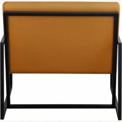 Other Accent Chair In Cognac Faux Leather W/ Black Base