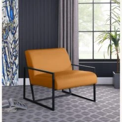Other Accent Chair In Cognac Faux Leather W/ Black Base -Othe Furniture Store 1500 1500 frame 0 1443