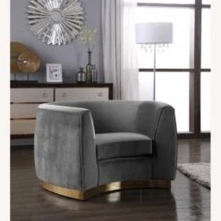 Other Chair In Gray Velvet W/ Curved Back Design -Othe Furniture Store 1500 1500 frame 0 1470
