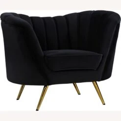 Other Chair In Black Plush Velvet W/ Gold Legs