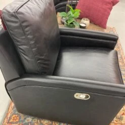 Pottery Barn Tyler Square Arm Leather Swivel Recliner