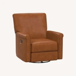 Pottery Barn Irving Roll Arm Leather Grand Swivel Recliner -Othe Furniture Store 1500 1500 frame 0 1751