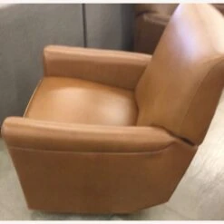 Pottery Barn Irving Roll Arm Leather Grand Swivel Recliner -Othe Furniture Store 1500 1500 frame 0 1753