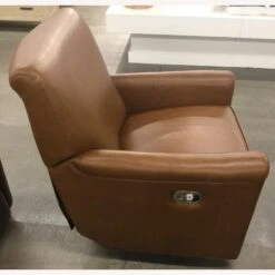 Pottery Barn Irving Roll Arm Leather Grand Swivel Recliner -Othe Furniture Store 1500 1500 frame 0 1756