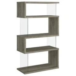 Other 4-Shelf Bookcase InGrey Driftwood & Tempered Glass -Othe Furniture Store 1500 1500 frame 0 186