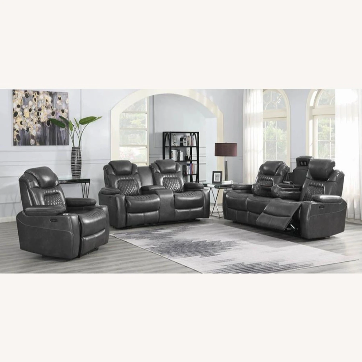 Other Power2 Sofa In Charcoal Leatherette 4 Other Power2 Sofa In Charcoal Leatherette - Image 4