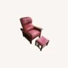 Stickley Red Leather Reclining Chair & Ottoman
