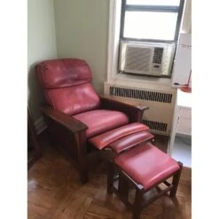 Stickley Red Leather Reclining Chair & Ottoman -Othe Furniture Store 1500 1500 frame 0 1981