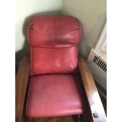 Stickley Red Leather Reclining Chair & Ottoman -Othe Furniture Store 1500 1500 frame 0 1983