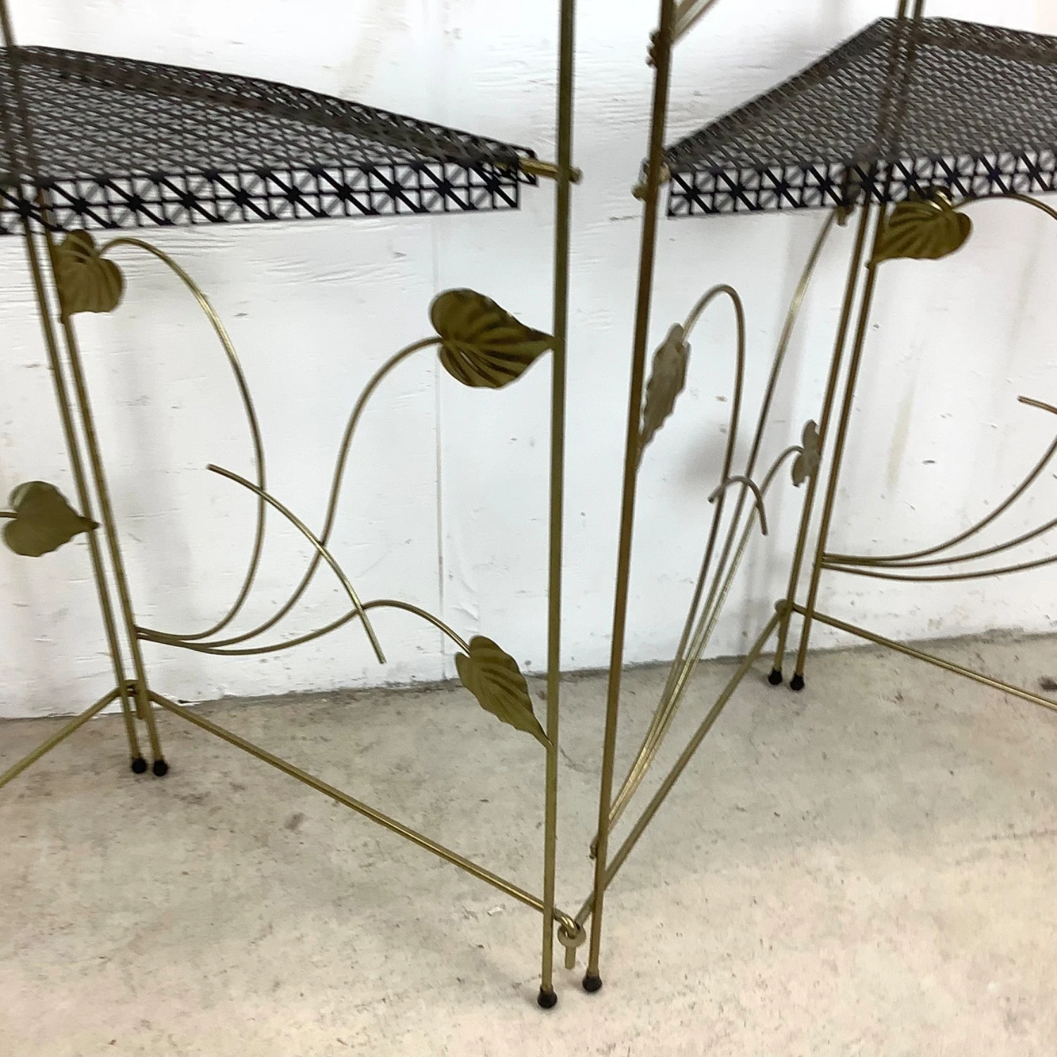 Vintage Modern Brass Corner Shelves- A Pair 3 Vintage Modern Brass Corner Shelves- A Pair - Image 3