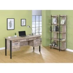 Other Modern Desk In Weathered Oak Finish W/ Black Metal Frame -Othe Furniture Store 1500 1500 frame 0 2049
