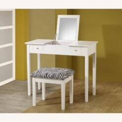 Other Vanity Desk In White Finish W/ Zebra Design Stool -Othe Furniture Store 1500 1500 frame 0 2076