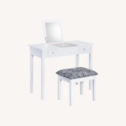 Other Vanity Desk In White Finish W/ Zebra Design Stool -Othe Furniture Store 1500 1500 frame 0 2079