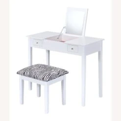 Other Vanity Desk In White Finish W/ Zebra Design Stool -Othe Furniture Store 1500 1500 frame 0 2086