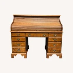 Ethan Allen Maple Roll Top Desk