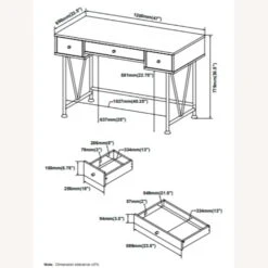 Other Writing Desk In Rustic Oak & Black Metal Finish -Othe Furniture Store 1500 1500 frame 0 2309