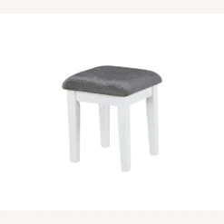Other Vanity Set In White W/ Dark Grey Fabric Stool