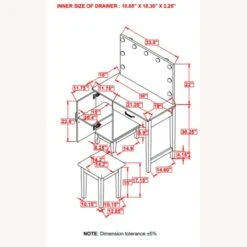 Other Vanity Set In White W/ Dark Grey Fabric Stool -Othe Furniture Store 1500 1500 frame 0 2340