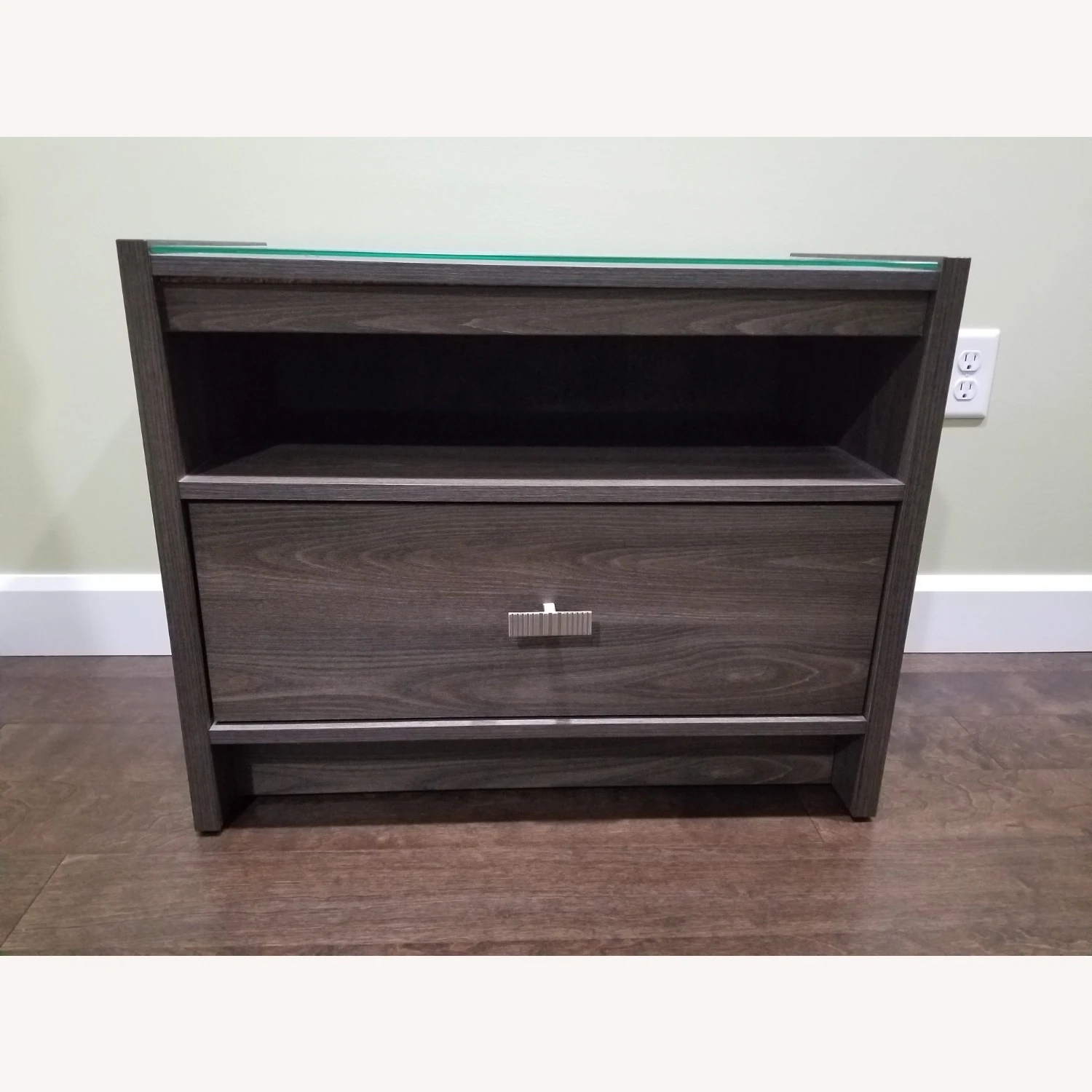 Side End Nightstand - Glass Top 1 Side End Nightstand - Glass Top