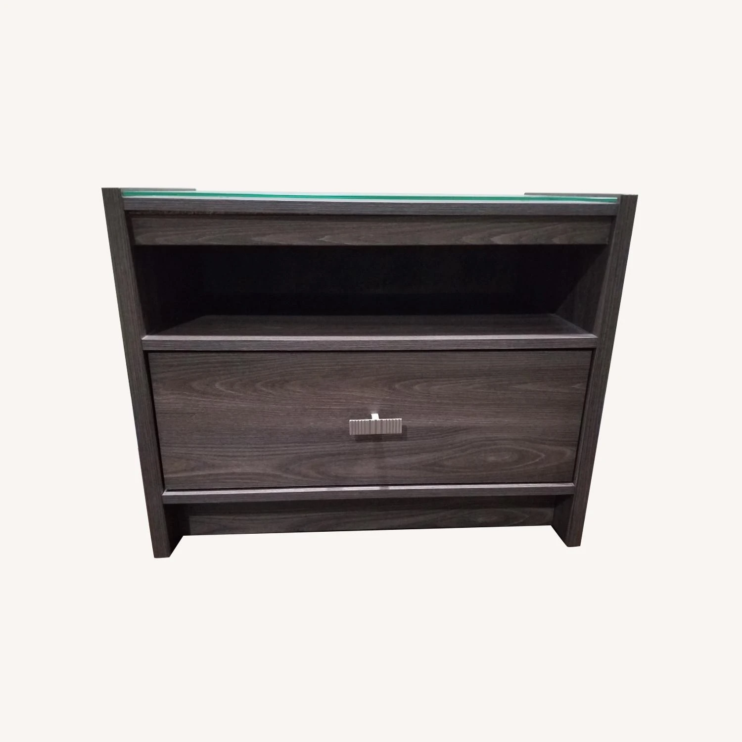 Side End Nightstand - Glass Top 3 Side End Nightstand - Glass Top - Image 3