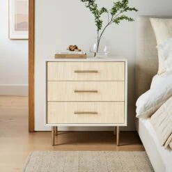 West Elm Margot Raffia Nightstand (28") -Othe Furniture Store 1500 1500 frame 0 2415