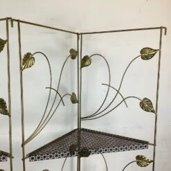 Vintage Modern Brass Corner Shelves- A Pair