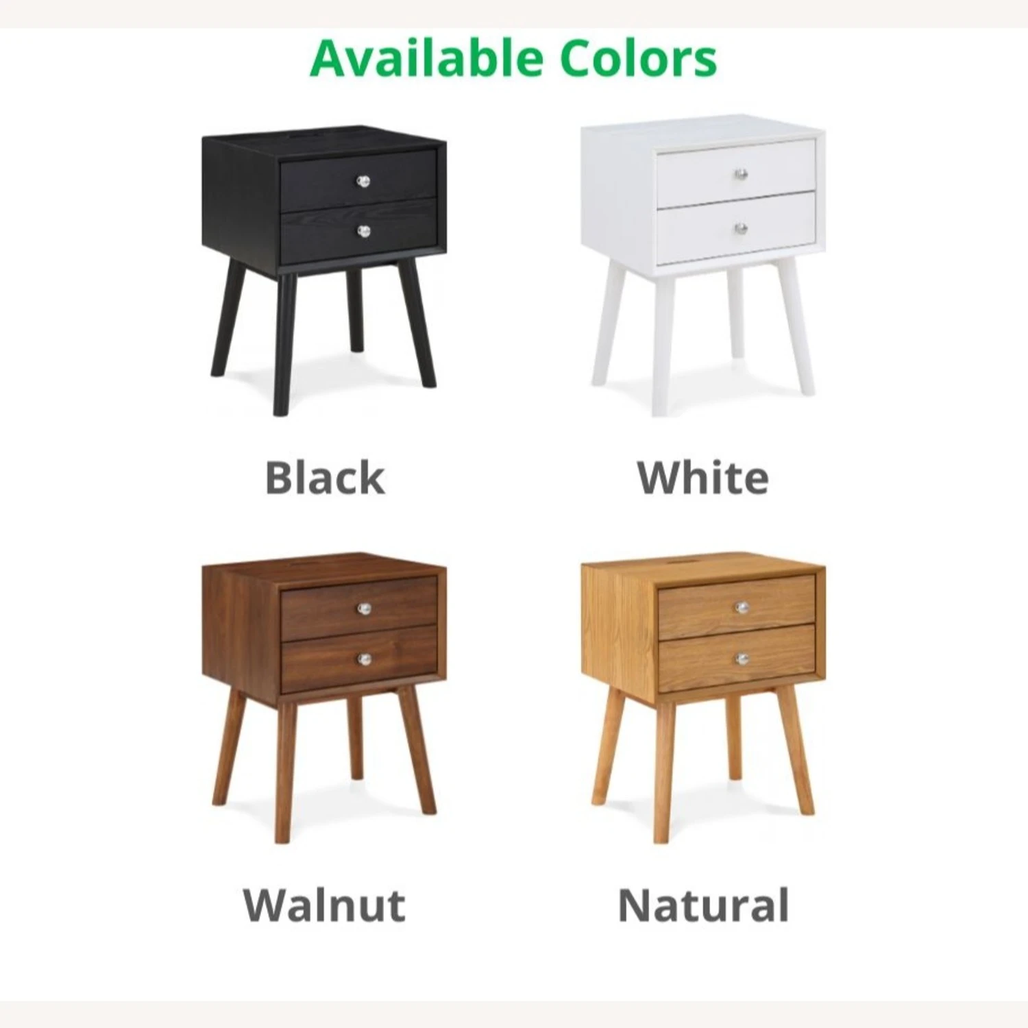 Other Nightstand In White Finish With Wood Grain Veneer 2 Other Nightstand In White Finish With Wood Grain Veneer - Image 2