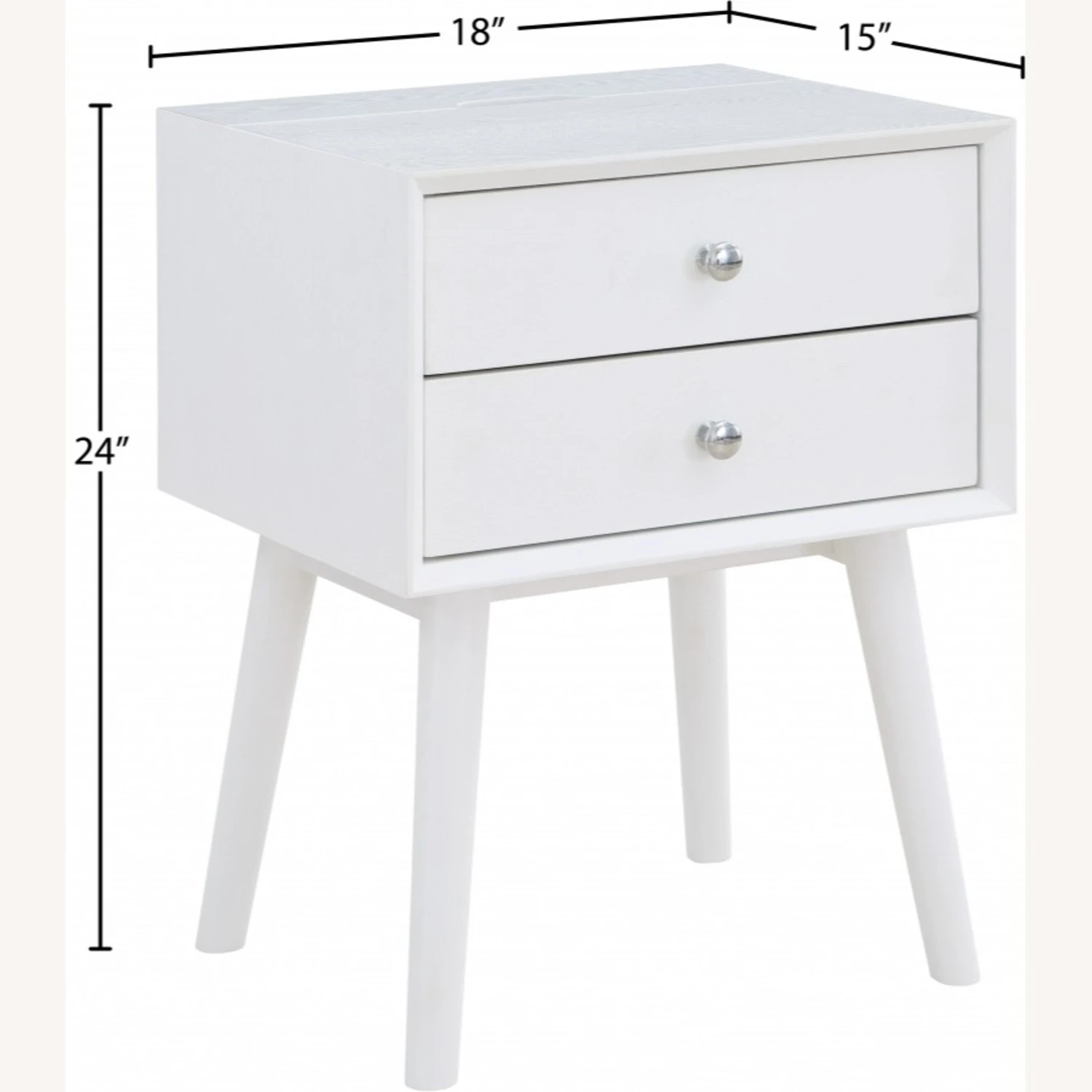 Other Nightstand In White Finish With Wood Grain Veneer 7 Other Nightstand In White Finish With Wood Grain Veneer - Image 7