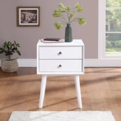 Other Nightstand In White Finish With Wood Grain Veneer 21 Other Nightstand In White Finish With Wood Grain Veneer -Othe Furniture Store 1500 1500 frame 0 2628