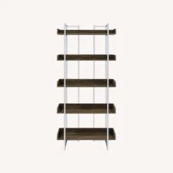 Other 5-Shelf Bookcase In Walnut Finish W/ Chrome Metal -Othe Furniture Store 1500 1500 frame 0 271