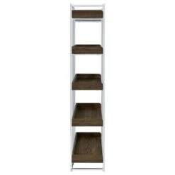 Other 5-Shelf Bookcase In Walnut Finish W/ Chrome Metal -Othe Furniture Store 1500 1500 frame 0 273