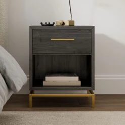 West Elm Alexa Burnished Nightstand (20") -Othe Furniture Store 1500 1500 frame 0 2735