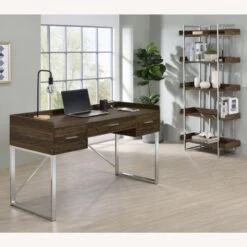 Other 5-Shelf Bookcase In Walnut Finish W/ Chrome Metal -Othe Furniture Store 1500 1500 frame 0 274