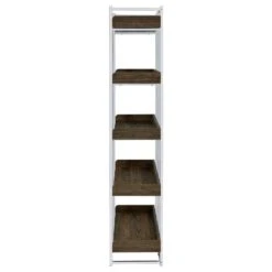 Other 5-Shelf Bookcase In Walnut Finish W/ Chrome Metal -Othe Furniture Store 1500 1500 frame 0 277