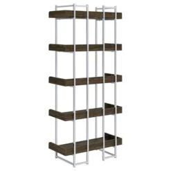 Other 5-Shelf Bookcase In Walnut Finish W/ Chrome Metal -Othe Furniture Store 1500 1500 frame 0 280
