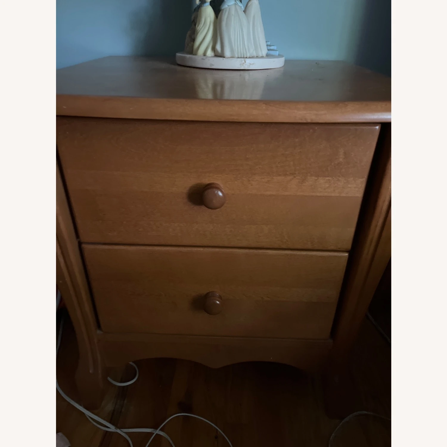 Solid Golden Honey Wood Nightstand 4 Solid Golden Honey Wood Nightstand - Image 4