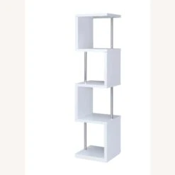 Other 4-Tier Bookcase In White Finish & Chrome Metal -Othe Furniture Store 1500 1500 frame 0 30