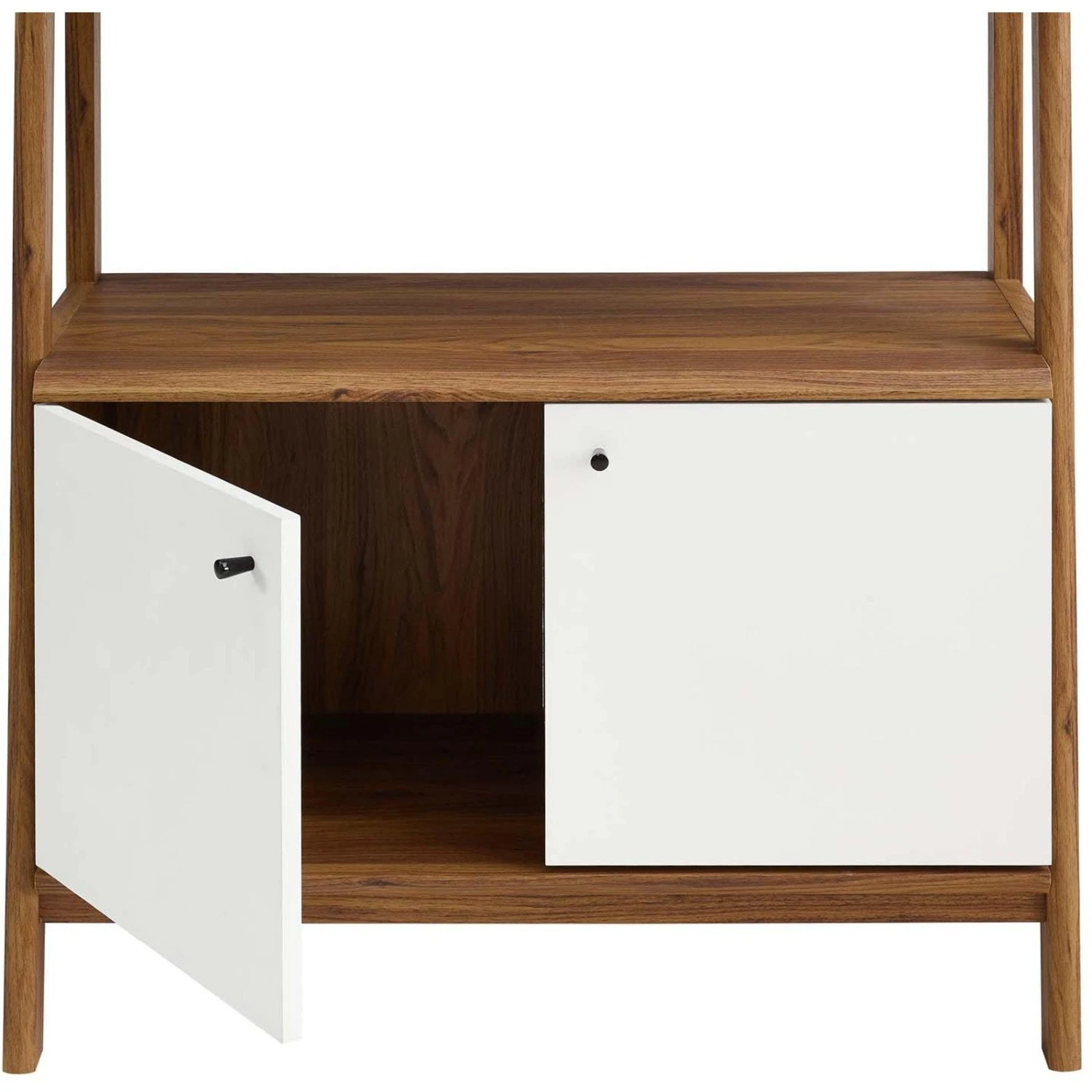 Other Modern Bookcase In Walnut Finish W/ Bottom Shelf 2 Other Modern Bookcase In Walnut Finish W/ Bottom Shelf - Image 2