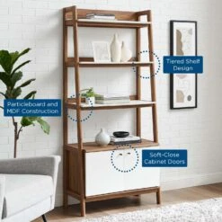 Other Modern Bookcase In Walnut Finish W/ Bottom Shelf 12 Other Modern Bookcase In Walnut Finish W/ Bottom Shelf -Othe Furniture Store 1500 1500 frame 0 322